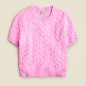 J.Crew Cashmere Short Sleeve Cable Crewneck